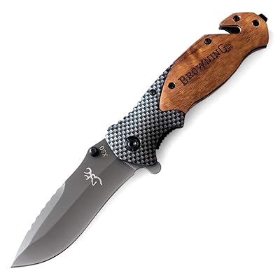 Browning X50 Tactical Wood Folding Hunting Knife