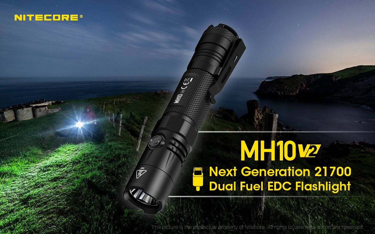 Nitecore MH10 v2 1200 Lumen USB-C Rechargeable Flashlight
